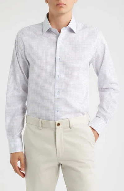 LORENZO UOMO LORENZO UOMO TRIM FIT TATTERSALL CHECK COTTON TWILL DRESS SHIRT