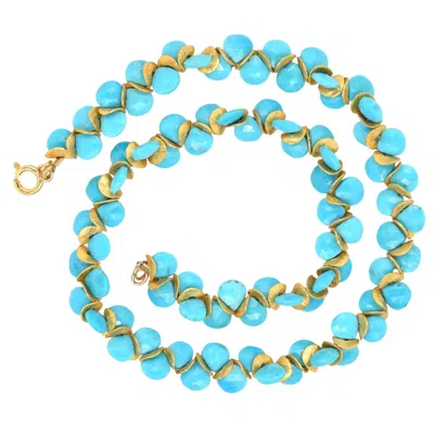 LORI KAPLAN DESIGN WOMEN'S GOLD / BLUE SLEEPING BEAUTY GOLD SIGNATURE NECKLACE