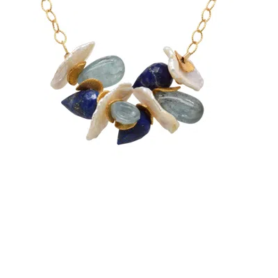 LORI KAPLAN DESIGN WOMEN'S GOLD / BLUE / WHITE BLUES SIGNATURE NECKLACE