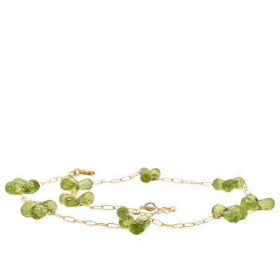 LORI KAPLAN DESIGN WOMEN'S GOLD / GREEN PERIDOT FINE CHAIN GOLD NECKLACE