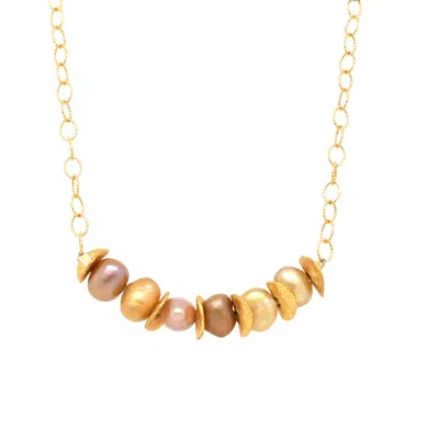 LORI KAPLAN DESIGN WOMEN'S GOLDEN PEARL  NECKLACE