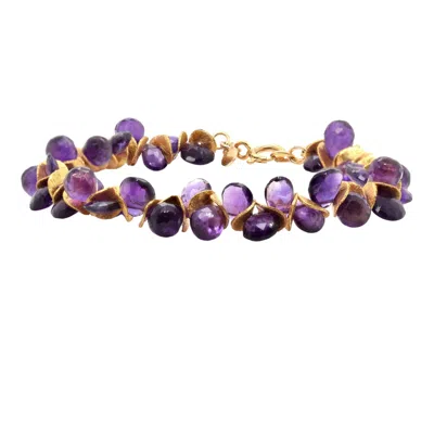 LORI KAPLAN DESIGN WOMEN'S GOLD / PURPLE SIGNATURE AMETHYST GOLD BRACELET