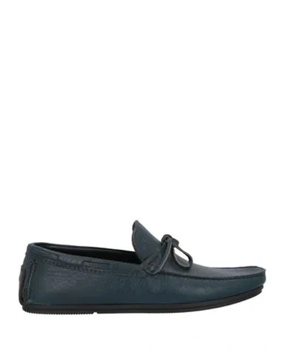 LORIBLU LORIBLU MAN LOAFERS NAVY SIZE 7 LEATHER