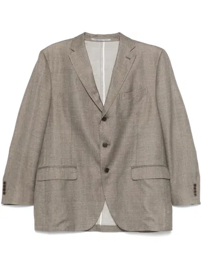 LORO PIANA 2010S PRE-OWNED MÉLANGE-EFFECT BLAZER