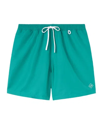 LORO PIANA ELASTIC WAIST-EDGE BEACH SHORTS