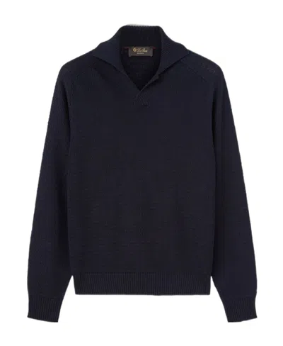 LORO PIANA LONG-SLEEVED POLO SWEATER