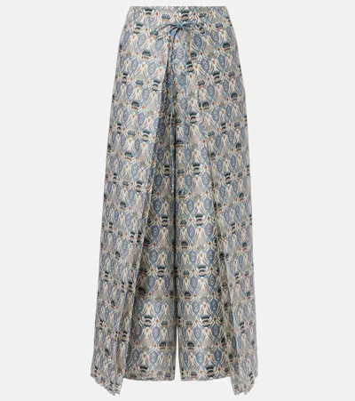 LORO PIANA MAYNARD SILK SHANTUNG WIDE-LEG PANTS