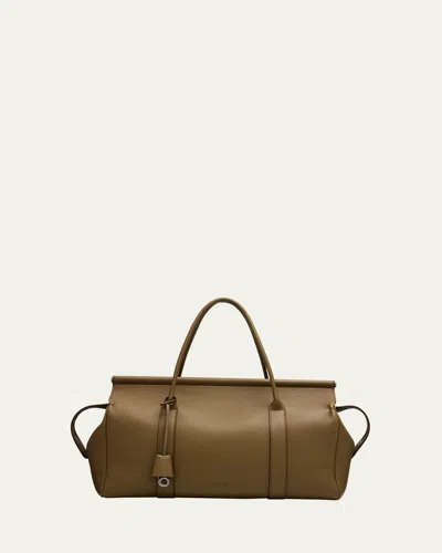 LORO PIANA MEN'S LOOM L42 LEATHER WEEKENDER BAG