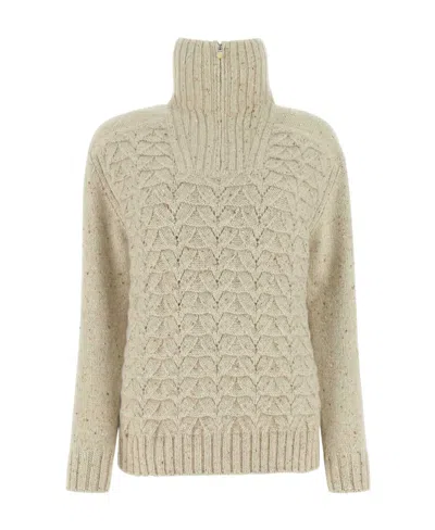 LORO PIANA SEMI-ZIPPER CASHMERE SWEATER