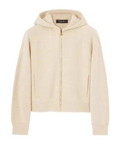 LORO PIANA ZIPPERED HOODED SWEATSHIRT
