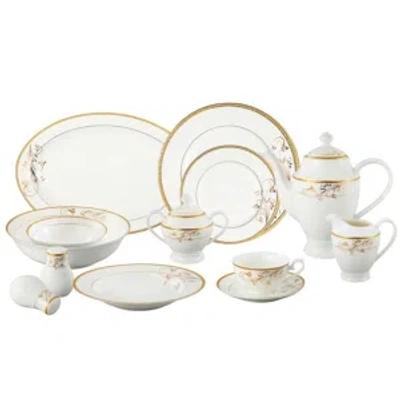 LORREN HOME TRENDS ROSALIA 57-PC DINNERWARE SET, SERVICE FOR 8