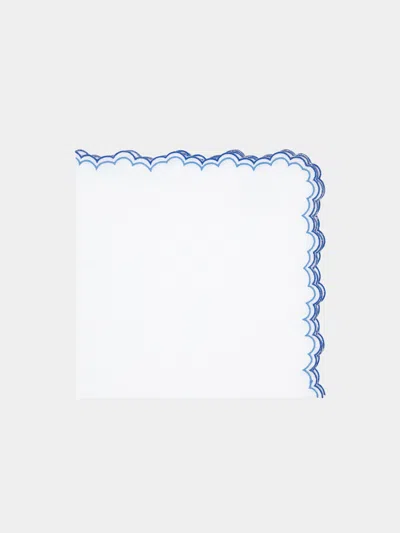 LOS ENCAJEROS ESCAMAS EMBROIDERED LINEN NAPKINS (SET OF 4)