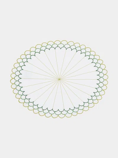 LOS ENCAJEROS ESCAMAS EMBROIDERED LINEN PLACEMATS (SET OF 4)