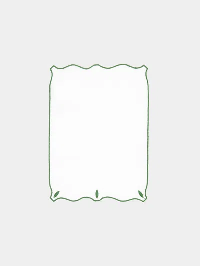 LOS ENCAJEROS OLIMPIA EMBROIDERED LINEN COCKTAIL NAPKINS (SET OF 6)