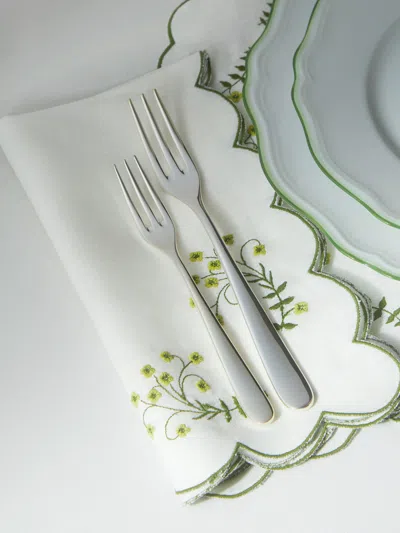 LOS ENCAJEROS SPRING EMBROIDERED LINEN NAPKINS (SET OF 4)