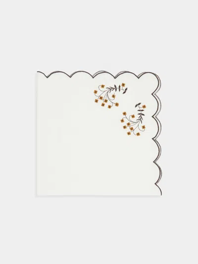 LOS ENCAJEROS SPRING EMBROIDERED LINEN NAPKINS (SET OF 4)