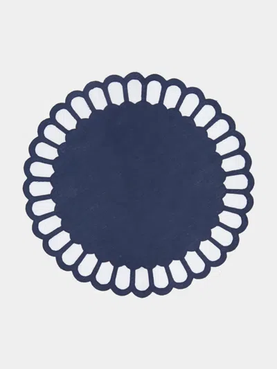 LOS ENCAJEROS ZURBANO EMBROIDERED LINEN PLACEMATS (SET OF 4)