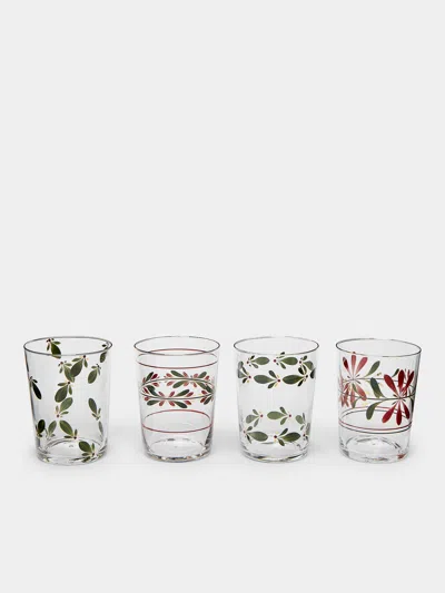 LOS VASOS DE AGUA CLARA ZERMATT HAND-PAINTED GLASS HIGHBALLS (SET OF 4)