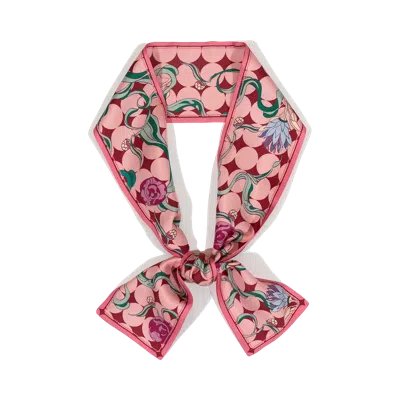 LOST PATTERN NYC WOMEN'S DREAM SILK TWILL NECK BOW - SAKURA PINK
