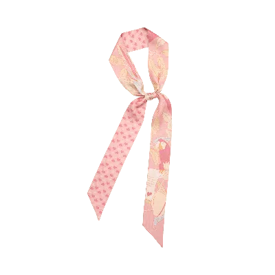 LOST PATTERN NYC WOMEN'S EL AMOR SILK TWILL NECK BOW - PINK