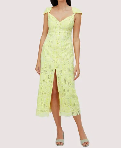 LOST + WANDER LEMON DROP MIDI DRESS IN YELLOW