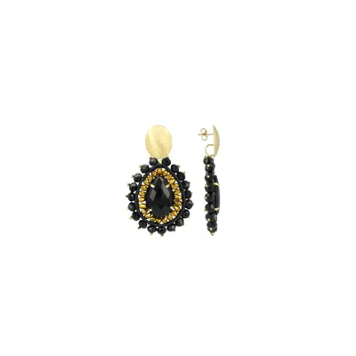 LOTT. GIOIELLI WOMEN'S GOLD / BLACK BLACK EARRINGS BERBER DROP L