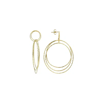 LOTT. GIOIELLI WOMEN'S GOLD CLASSIC EARRINGS TRIPLE HOOPS GLOW L