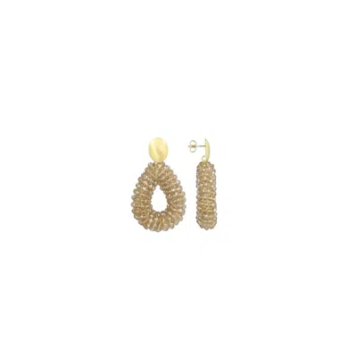 LOTT. GIOIELLI WOMEN'S NEUTRALS / GOLD CHAMPAGNE EARRINGS BERRY GLASSBERRY DROP S