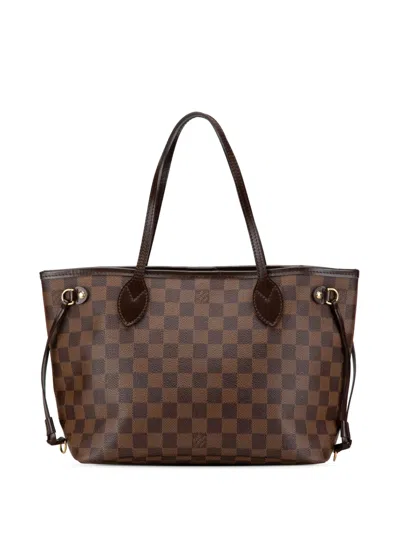 LOUIS VUITTON 2009 DAMIER EBENE NEVERFULL PM TOTE BAG