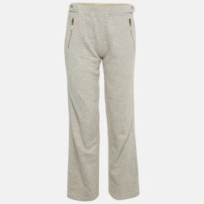 LOUIS VUITTON BEIGE COTTON MÉLANGE STRAIGHT FIT SWEATPANTS S