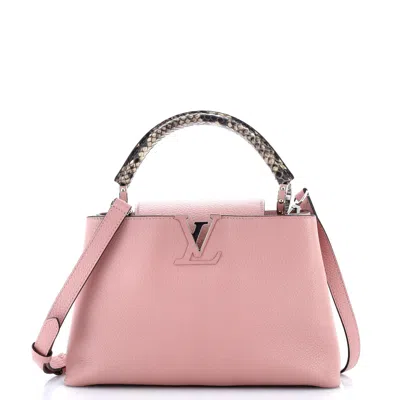 LOUIS VUITTON CAPUCINES BAG LEATHER WITH PYTHON PM