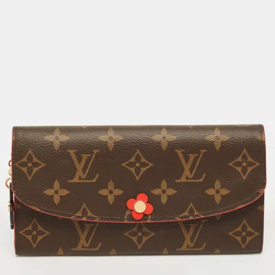 LOUIS VUITTON COQUELICOT MONOGRAM CANVAS EMILIE BLOOM WALLET