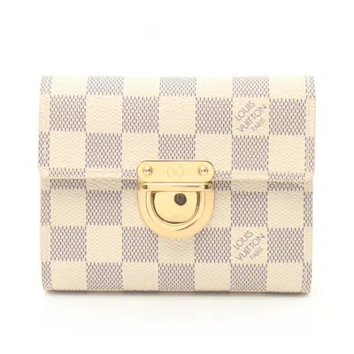 LOUIS VUITTON DAMIER AZUR COATED CANVAS WALLET (TRI-FOLD) (PRE-OWNED)