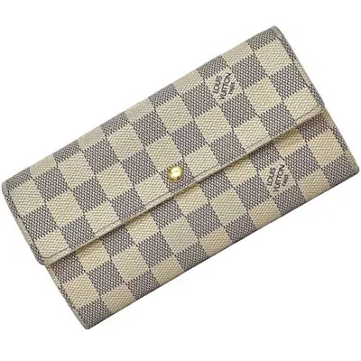 LOUIS VUITTON DAMIER AZUR DAMIER CANVAS LONG WALLET (BI-FOLD) (PRE-OWNED)