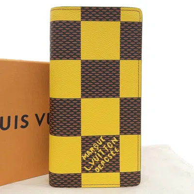 LOUIS VUITTON DAMIER CANVAS YELLOW DAMIER CANVAS LONG WALLET (BI-FOLD) (PRE-OWNED)