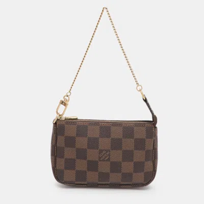 LOUIS VUITTON DAMIER EBENE CANVAS MINI POCHETTE ACCESSOIRES BAG