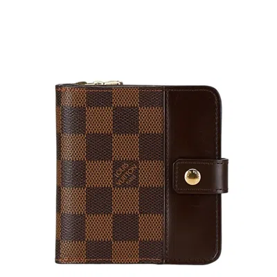 LOUIS VUITTON DAMIER EBENE PVC LEATHER WALLET (BI-FOLD) (PRE-OWNED)