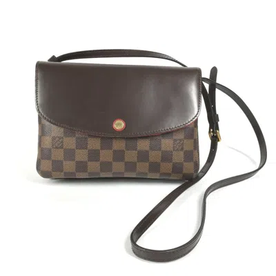 LOUIS VUITTON EBENE DAMIER CANVAS POCHETTE SHOULDER BAG (PRE-OWNED)