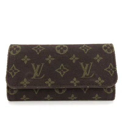 LOUIS VUITTON EBENE MONOGRAM MINI LIN KEYCASE (PRE-OWNED)