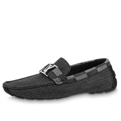 LOUIS VUITTON LOUIS VUITTON Hockenheim Moccasin Shoes 'Grey with Plaid Collar'