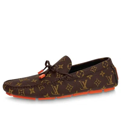 LOUIS VUITTON LOUIS VUITTON LV Driver Moccasin Shoes 'Brown Monogram with Orange'