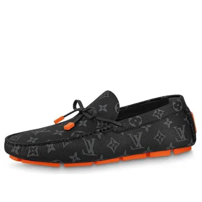 LOUIS VUITTON LOUIS VUITTON LV Driver Moccasins Shoes 'Black Monogram with Red'