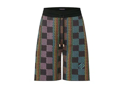 LOUIS VUITTON MEN'S LOUIS VUITTON DAMIER COTTON KNIT SHORTS