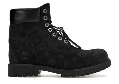 LOUIS VUITTON MEN'S LOUIS VUITTON TIMBERLAND 6" ANKLE BOOT MONOGRAM SNEAKERS IN BLACK