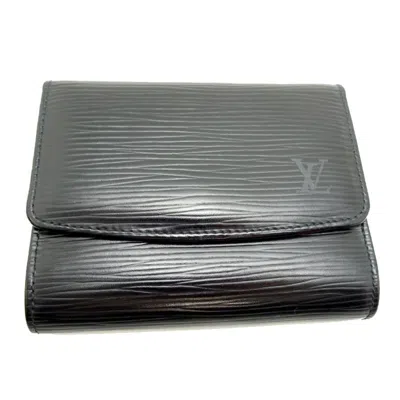 LOUIS VUITTON NOIR EPI LEATHER WALLET (TRI-FOLD) (PRE-OWNED)