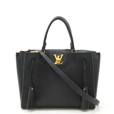 LOUIS VUITTON NOIR LEATHER HANDBAG SHOULDER BAG (PRE-OWNED)