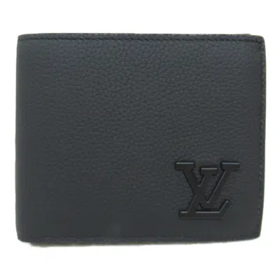 LOUIS VUITTON NOIR LEATHER WALLET (BI-FOLD) (PRE-OWNED)