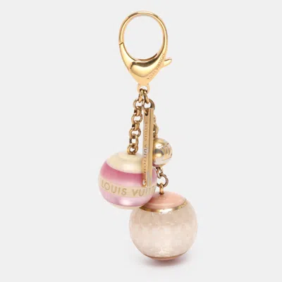LOUIS VUITTON PINK RESIN MONOGRAM MINI LIN KEY HOLDER AND BAG CHARM
