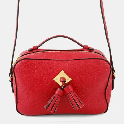 LOUIS VUITTON SAINTONGE SCARLET MONOGRAM EMPREINTE LEATHER HANDBAG