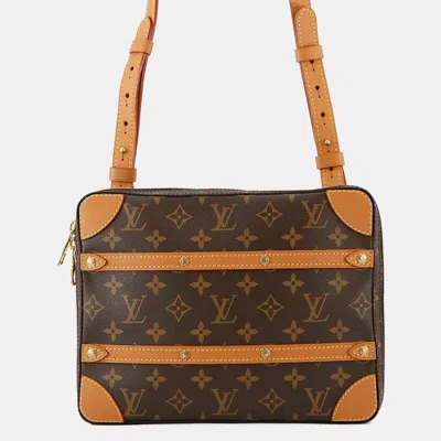 LOUIS VUITTON SOFT TRUNK / MESSENGER BROWN MONOGRAM SIZE PM